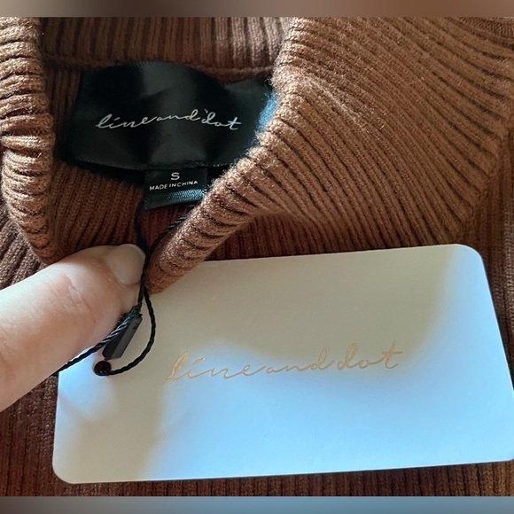 NEW w/Tags Line & Dot Reiss Ribbed Knit mini dress long sleeves, mock neck Small - Picture 4 of 11